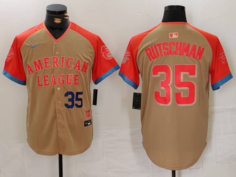 Men Baltimore Orioles #35 Rutschman Orange All star 2024 Nike MLB Jersey style 3